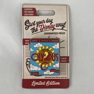 Disney Olympus O’s Hercules Cereal Box Limited Edition Pin NWT